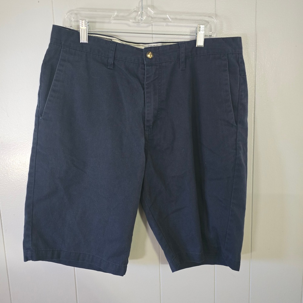 Volcom Chino Shorts Mens‎ 34 Navy Blue Good Corpo Class Skate Casual